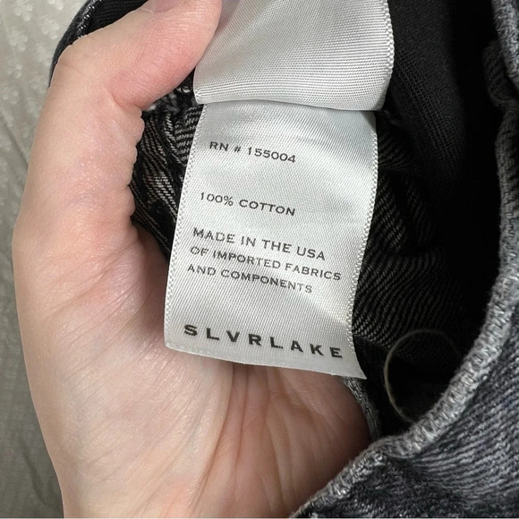 SLVRLAKE Black Distressed High Rise Beatnik Slim Leg Jeans - Picture 7 of 7